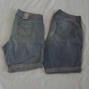 Levi's Light and Dark Blue Denim Shorts